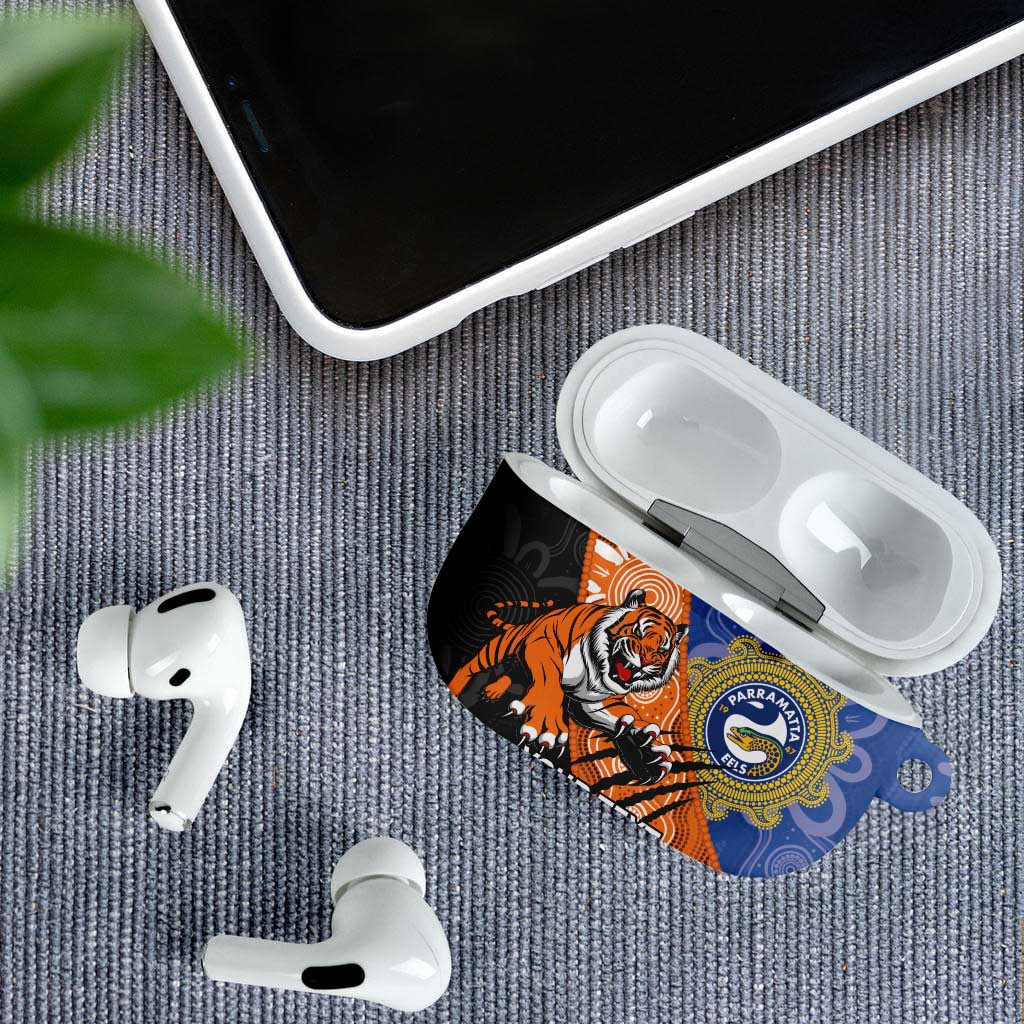 Personalised Tigers and Eels Rugby AirPods Case Aboriginal Art
