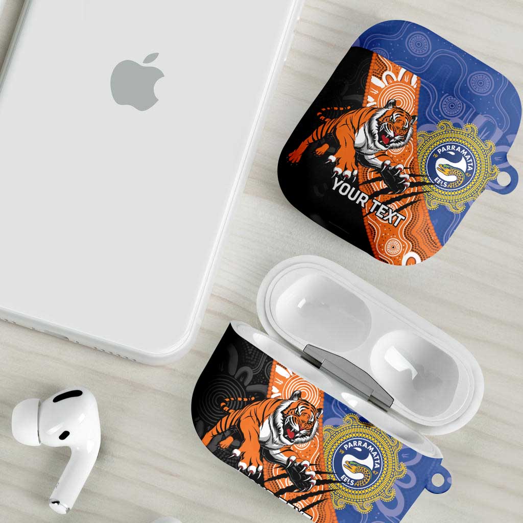 Personalised Tigers and Eels Rugby AirPods Case Aboriginal Art