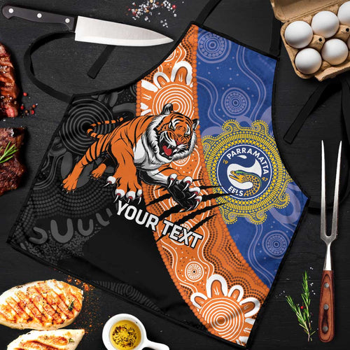 Personalised Tigers and Eels Rugby Apron Aboriginal Art