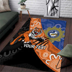 Personalised Tigers and Eels Rugby Area Rug Aboriginal Art
