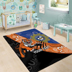 Personalised Tigers and Eels Rugby Area Rug Aboriginal Art