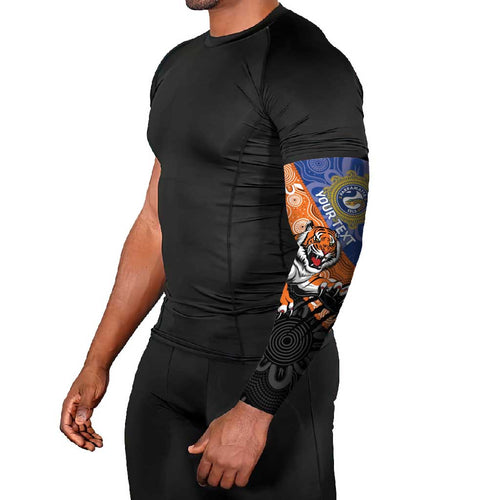 Personalised Tigers and Eels Rugby Arm Sleeves Aboriginal Art