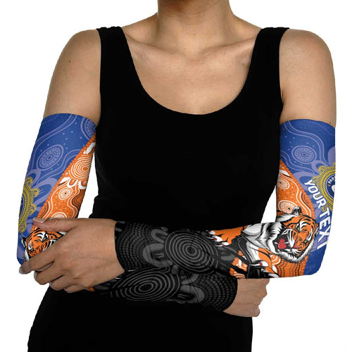 Personalised Tigers and Eels Rugby Arm Sleeves Aboriginal Art