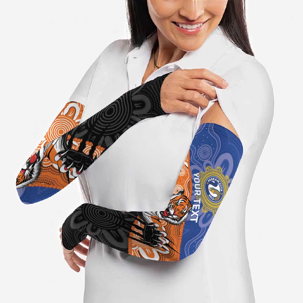 Personalised Tigers and Eels Rugby Arm Sleeves Aboriginal Art