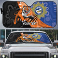 Personalised Tigers and Eels Rugby Auto Sun Shade Aboriginal Art