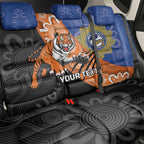 Personalised Tigers and Eels Rugby Back Car Seat Cover Aboriginal Art