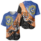 Personalised Tigers and Eels Rugby Baseball Jersey Aboriginal Art