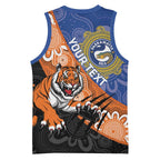 Personalised Tigers and Eels Rugby Basketball Jersey Aboriginal Art