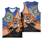 Personalised Tigers and Eels Rugby Basketball Jersey Aboriginal Art
