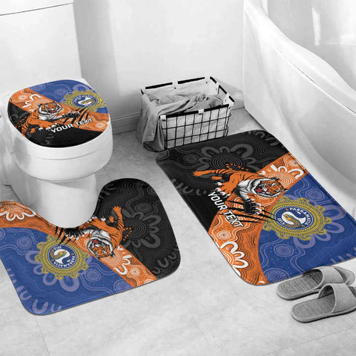 Personalised Tigers and Eels Rugby Bathroom Set Aboriginal Art