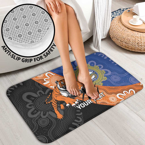Personalised Tigers and Eels Rugby Bathroom Set Aboriginal Art