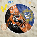 Personalised Tigers and Eels Rugby Beach Blanket Aboriginal Art