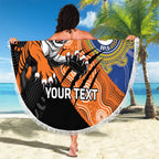 Personalised Tigers and Eels Rugby Beach Blanket Aboriginal Art