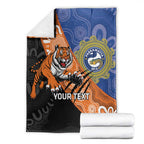 Personalised Tigers and Eels Rugby Blanket Aboriginal Art