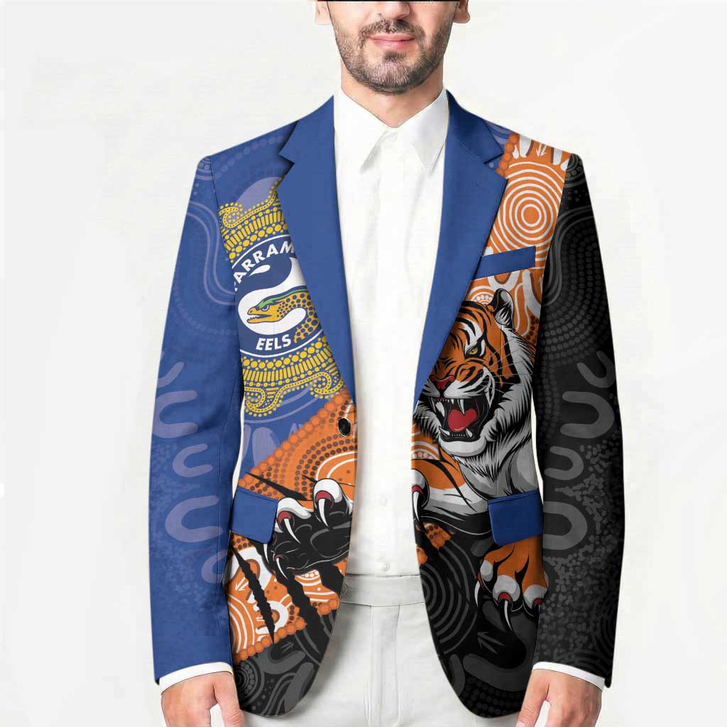 Personalised Tigers and Eels Rugby Blazer Aboriginal Art