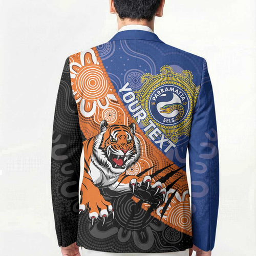Personalised Tigers and Eels Rugby Blazer Aboriginal Art