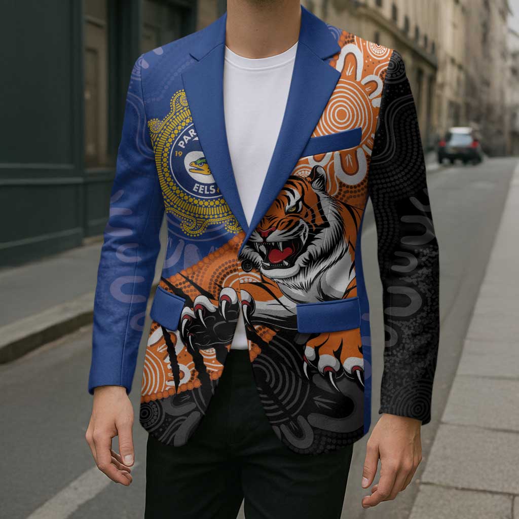 Personalised Tigers and Eels Rugby Blazer Aboriginal Art
