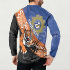 Personalised Tigers and Eels Rugby Button Sweatshirt Aboriginal Art