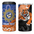 Personalised Tigers and Eels Rugby 4 in 1 Can Cooler Tumbler Aboriginal Art