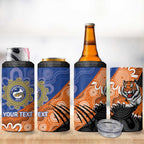 Personalised Tigers and Eels Rugby 4 in 1 Can Cooler Tumbler Aboriginal Art