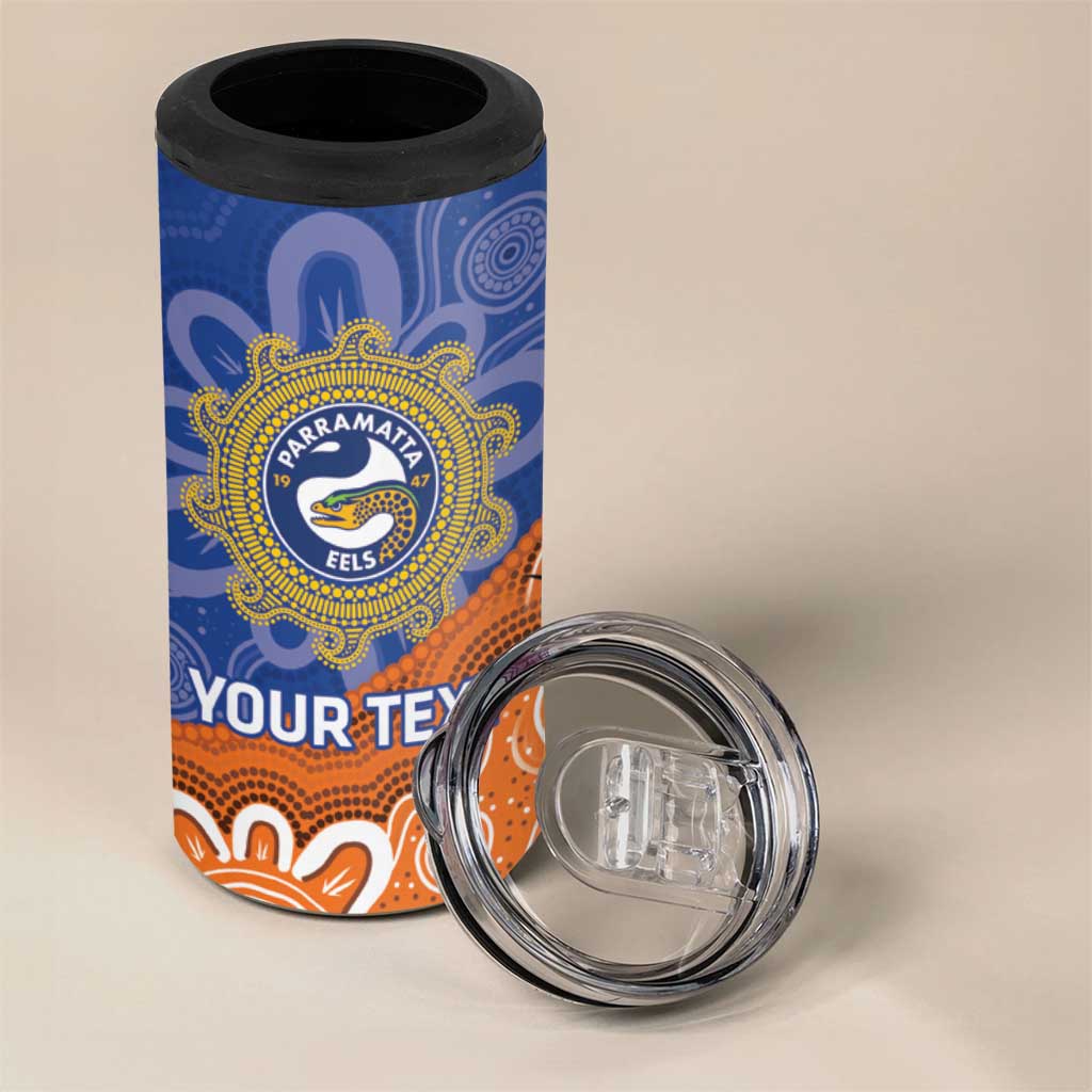 Personalised Tigers and Eels Rugby 4 in 1 Can Cooler Tumbler Aboriginal Art