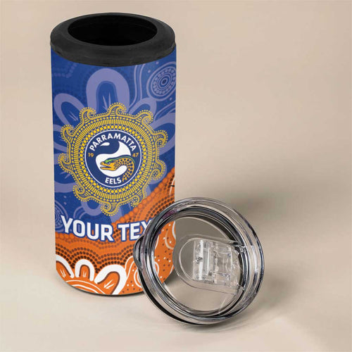 Personalised Tigers and Eels Rugby 4 in 1 Can Cooler Tumbler Aboriginal Art