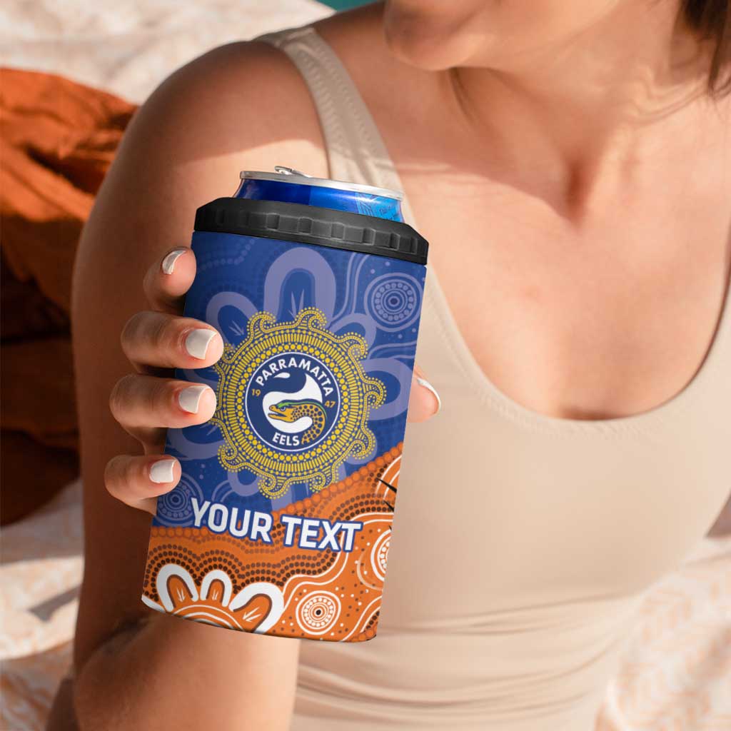 Personalised Tigers and Eels Rugby 4 in 1 Can Cooler Tumbler Aboriginal Art