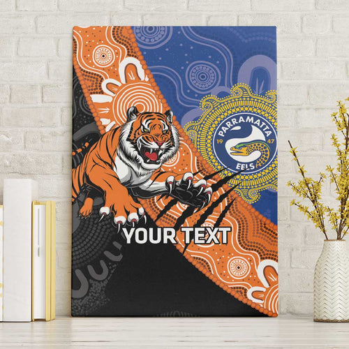 Personalised Tigers and Eels Rugby Canvas Wall Art Aboriginal Art