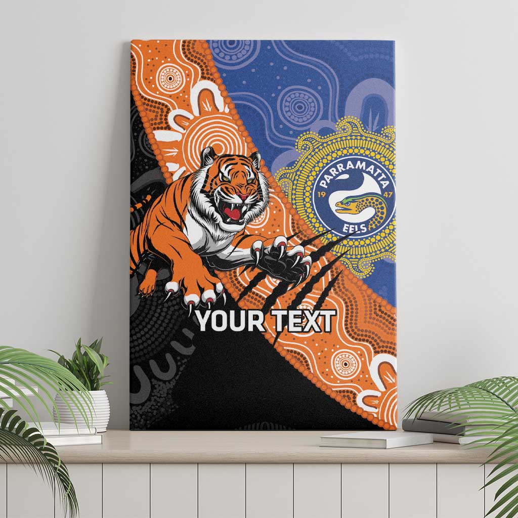 Personalised Tigers and Eels Rugby Canvas Wall Art Aboriginal Art
