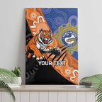 Personalised Tigers and Eels Rugby Canvas Wall Art Aboriginal Art