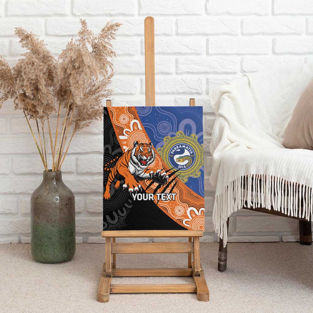 Personalised Tigers and Eels Rugby Canvas Wall Art Aboriginal Art