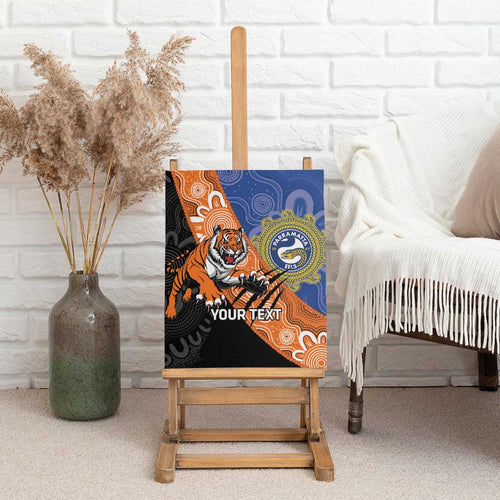 Personalised Tigers and Eels Rugby Canvas Wall Art Aboriginal Art