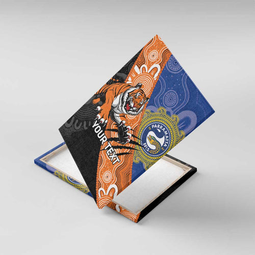 Personalised Tigers and Eels Rugby Canvas Wall Art Aboriginal Art