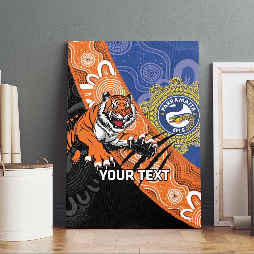 Personalised Tigers and Eels Rugby Canvas Wall Art Aboriginal Art