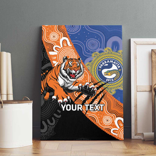 Personalised Tigers and Eels Rugby Canvas Wall Art Aboriginal Art