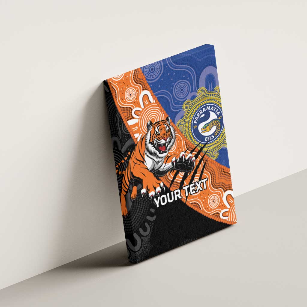 Personalised Tigers and Eels Rugby Canvas Wall Art Aboriginal Art