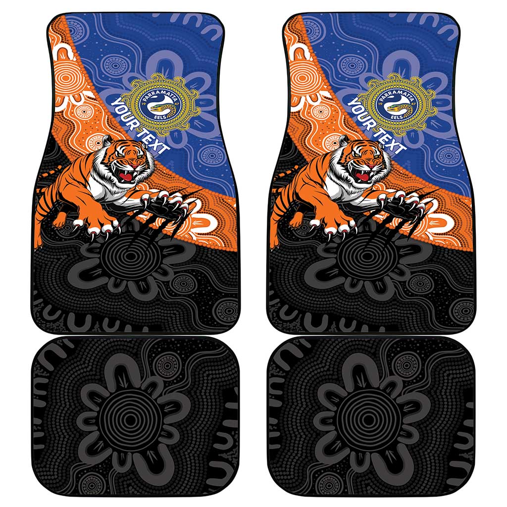 Personalised Tigers and Eels Rugby Car Mats Aboriginal Art