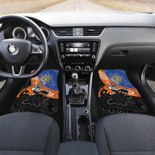 Personalised Tigers and Eels Rugby Car Mats Aboriginal Art