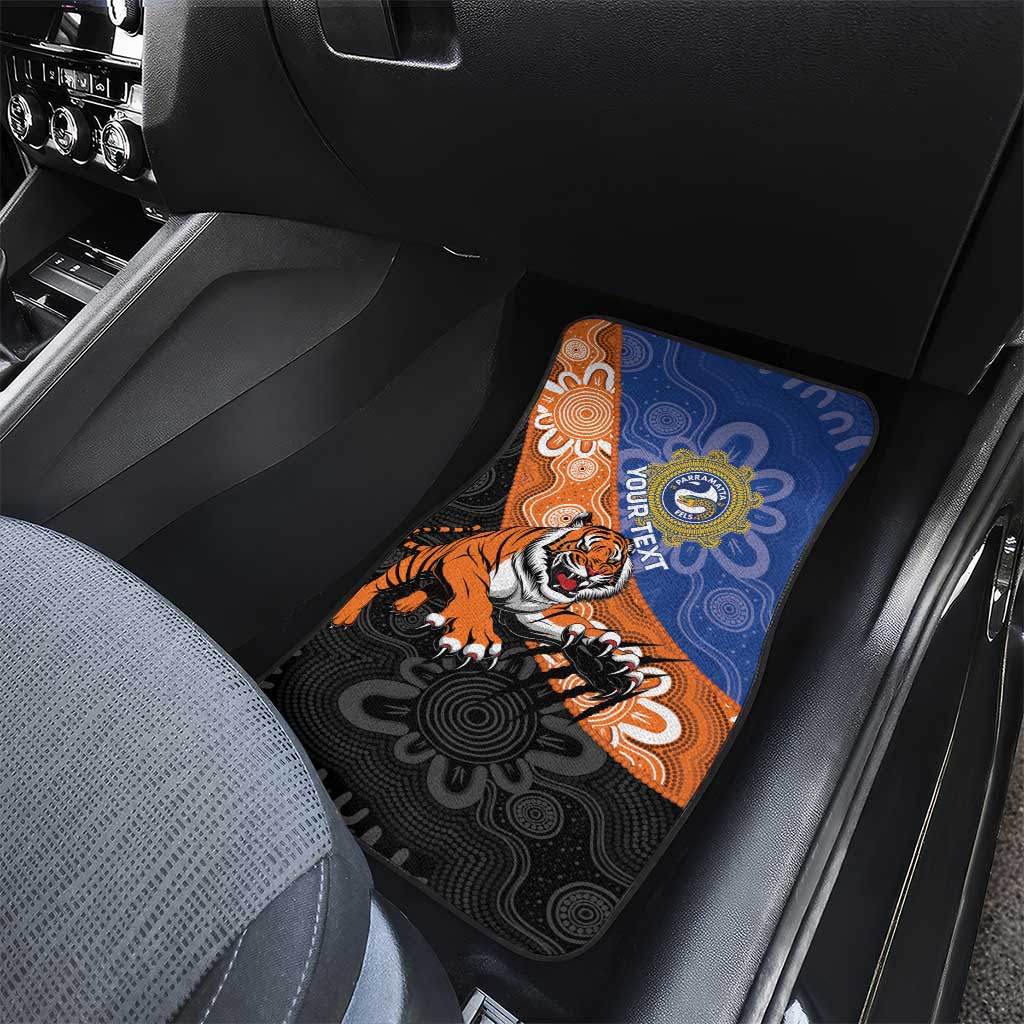 Personalised Tigers and Eels Rugby Car Mats Aboriginal Art