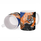 Personalised Tigers and Eels Rugby Ceramic Mug Aboriginal Art