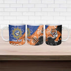 Personalised Tigers and Eels Rugby Ceramic Mug Aboriginal Art