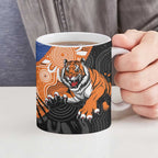 Personalised Tigers and Eels Rugby Ceramic Mug Aboriginal Art