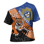 Personalised Tigers and Eels Rugby Cross Shoulder Shirt Aboriginal Art