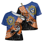 Personalised Tigers and Eels Rugby Cross Shoulder Shirt Aboriginal Art