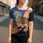 Personalised Tigers and Eels Rugby Cross Shoulder Shirt Aboriginal Art