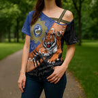 Personalised Tigers and Eels Rugby Cross Shoulder Shirt Aboriginal Art