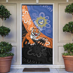 Personalised Tigers and Eels Rugby Door Cover Aboriginal Art