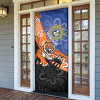 Personalised Tigers and Eels Rugby Door Cover Aboriginal Art