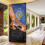 Personalised Tigers and Eels Rugby Door Cover Aboriginal Art