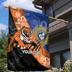 Personalised Tigers and Eels Rugby Garden Flag Aboriginal Art